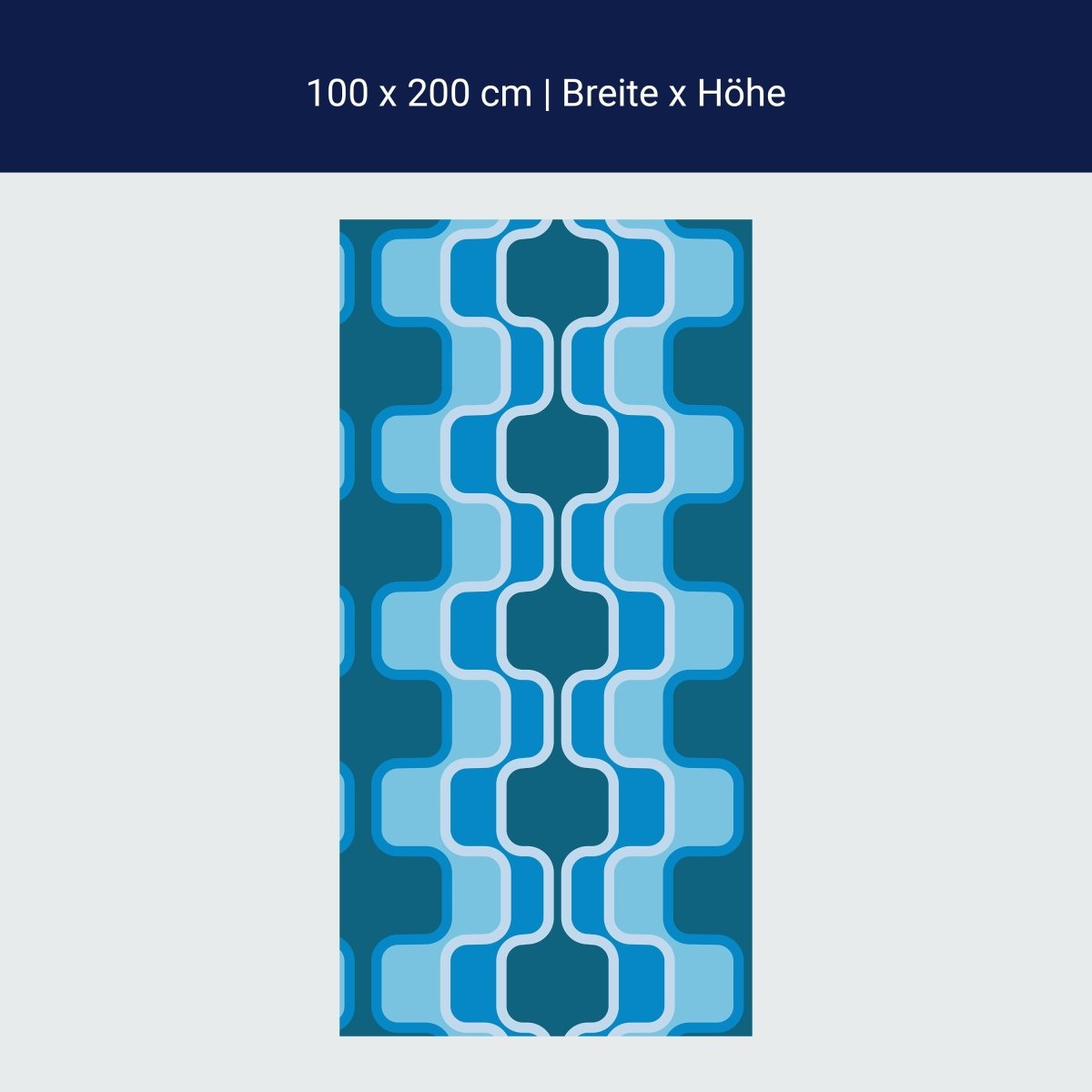 Duschwand Retromuster Blau Muster M0111 Duschwand Retromuster Blau Muster M0111