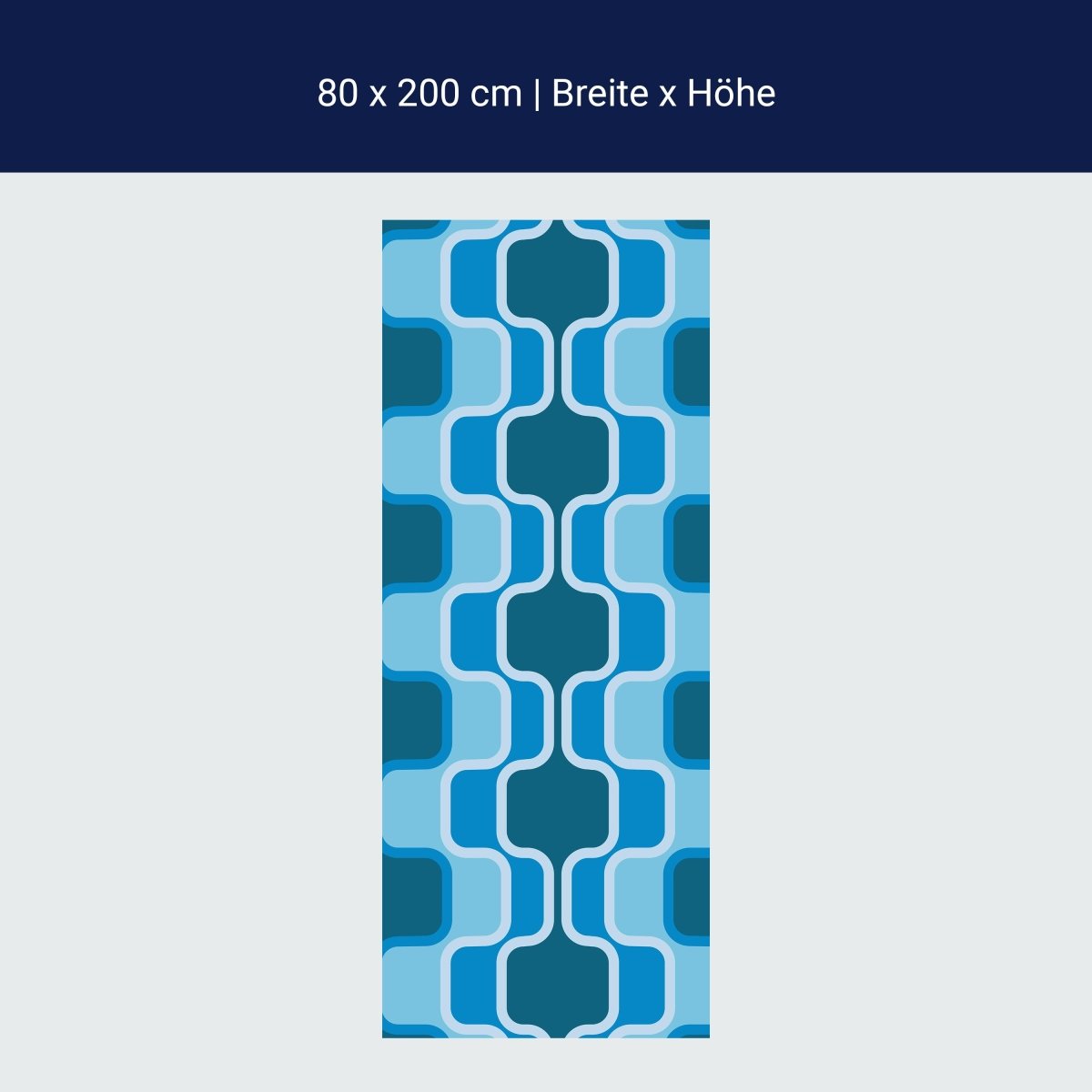 Duschwand Retromuster Blau Muster M0111 Duschwand Retromuster Blau Muster M0111