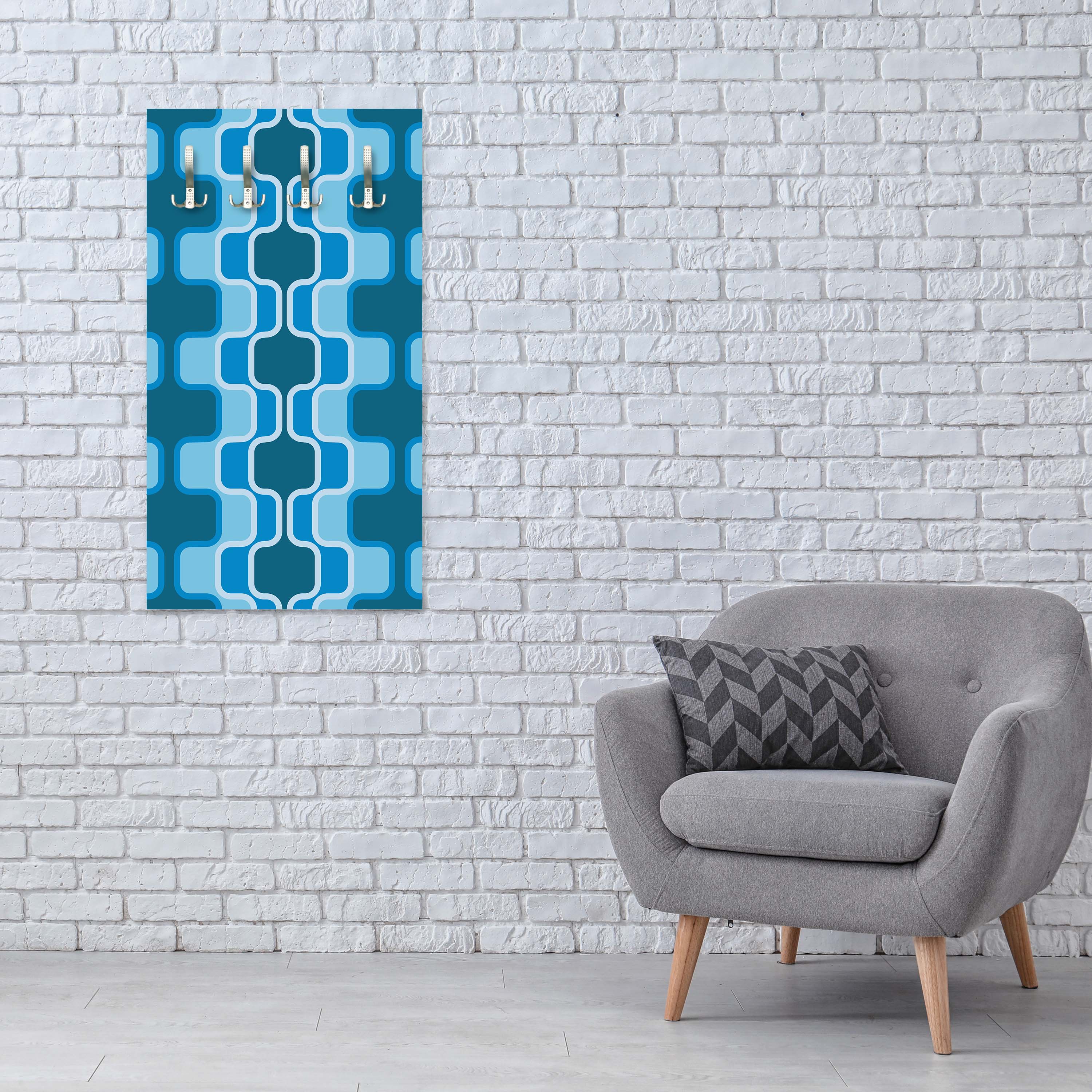 Garderobe Retromuster Blau Muster M0111 entdecken - Bild 3 Garderobe Retromuster Blau Muster M0111 entdecken - Bild 3