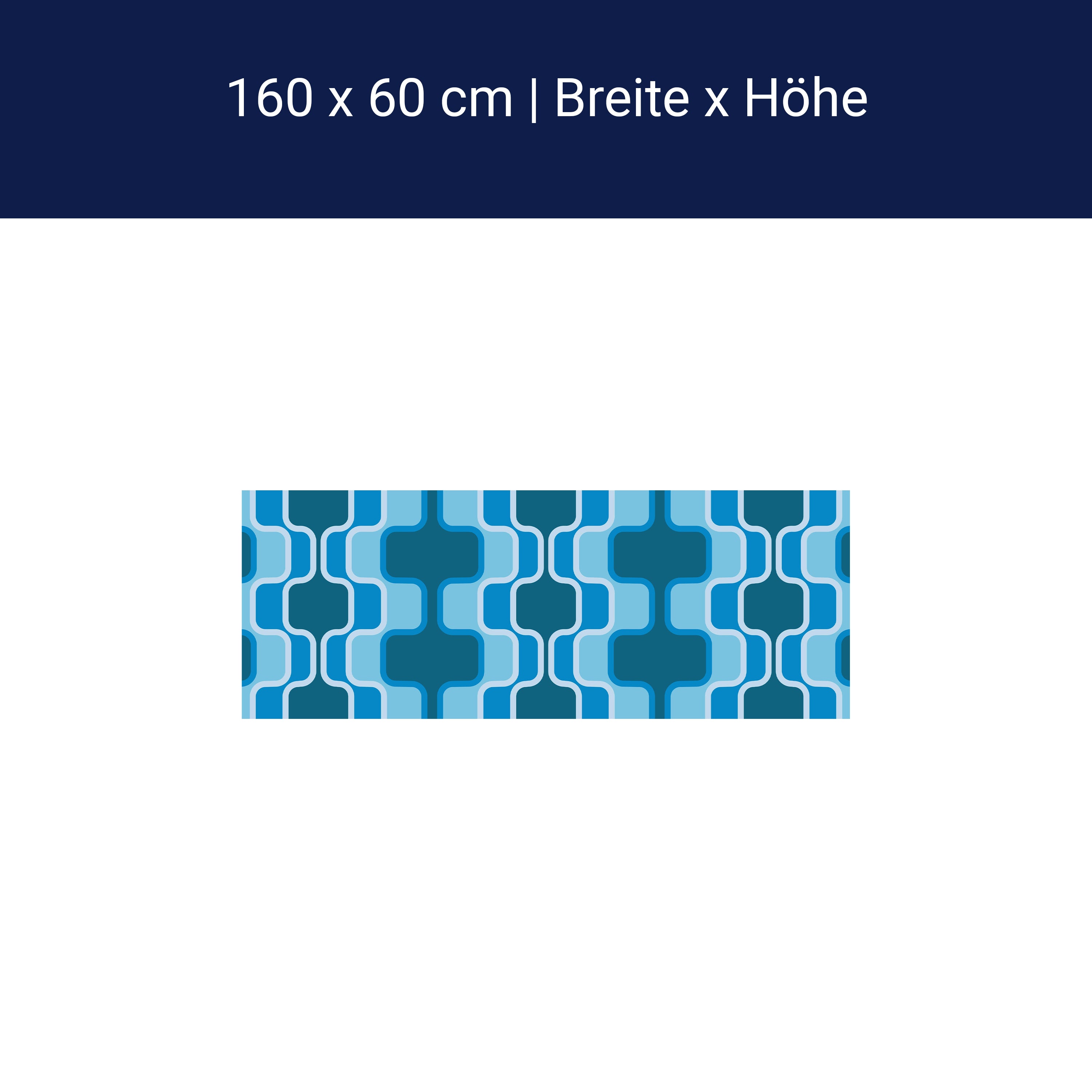 Küchenrückwand Retromuster Blau Muster M0111