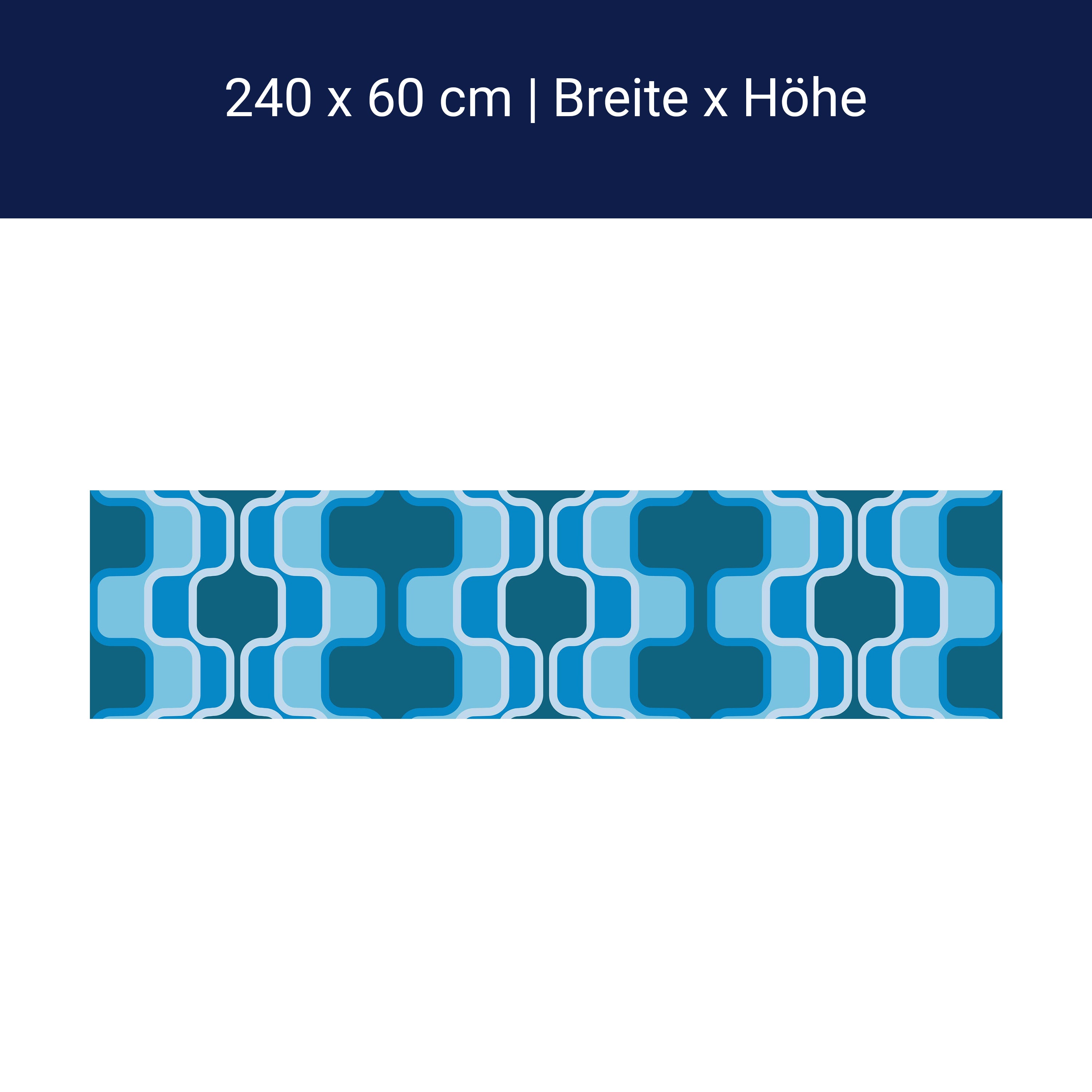 Küchenrückwand Retromuster Blau Muster M0111