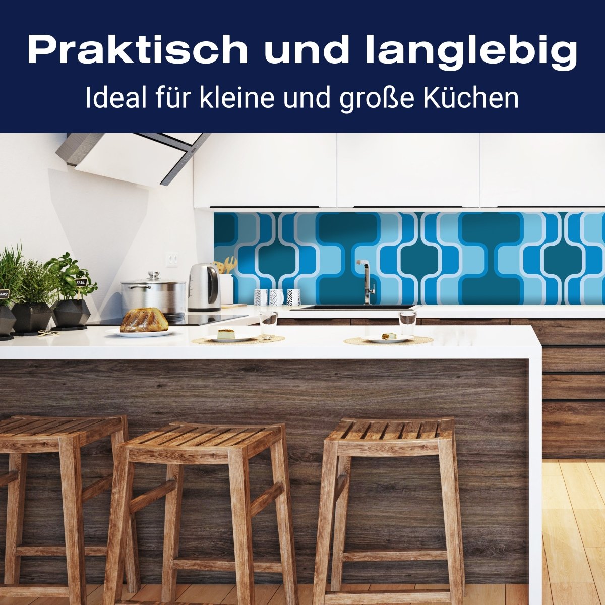 Küchenrückwand Retromuster Blau Muster M0111 entdecken - Bild 3 Küchenrückwand Retromuster Blau Muster M0111 entdecken - Bild 3