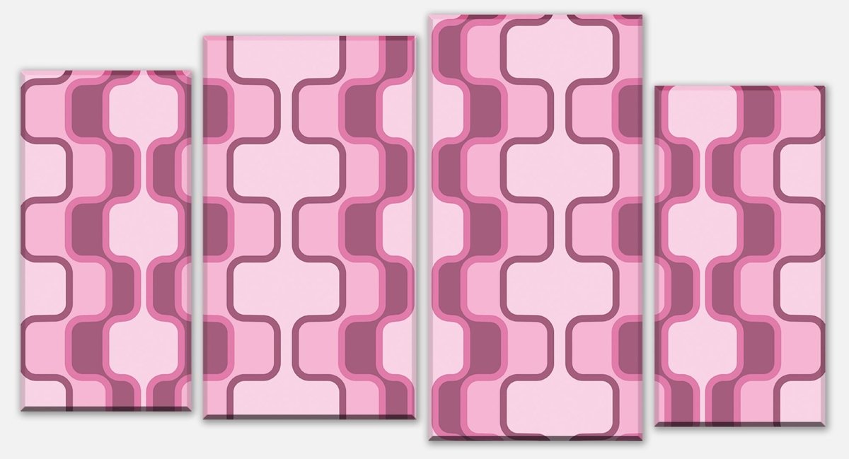 Leinwandbild Mehrteiler Retromuster Pink Muster M0112 Leinwandbild Mehrteiler Retromuster Pink Muster M0112