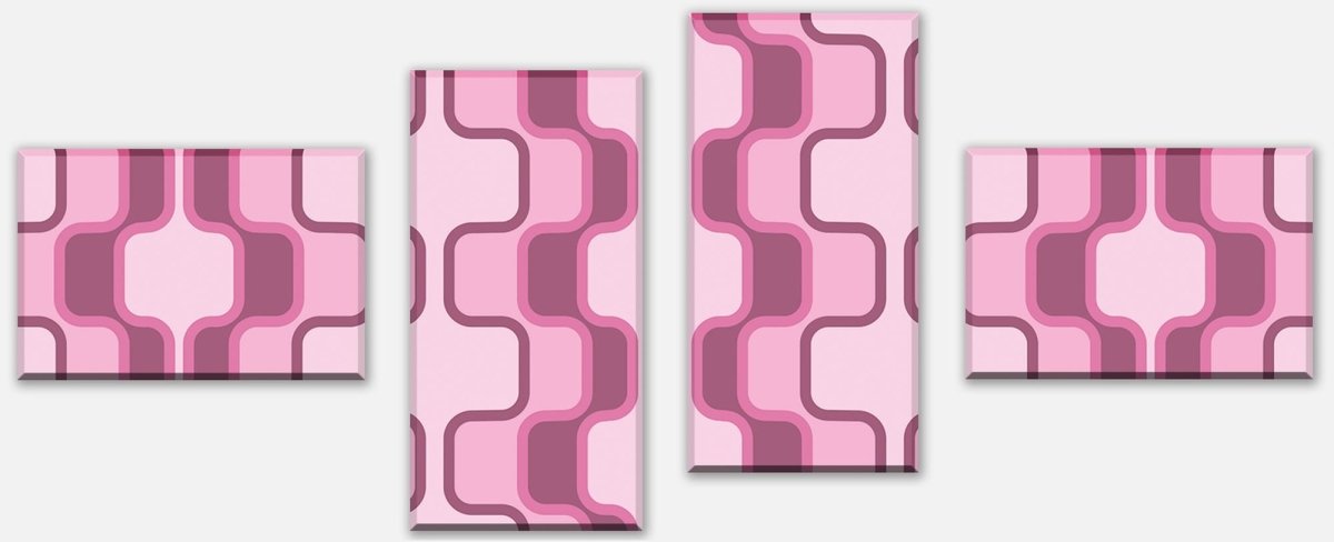 Leinwandbild Mehrteiler Retromuster Pink Muster M0112 Leinwandbild Mehrteiler Retromuster Pink Muster M0112