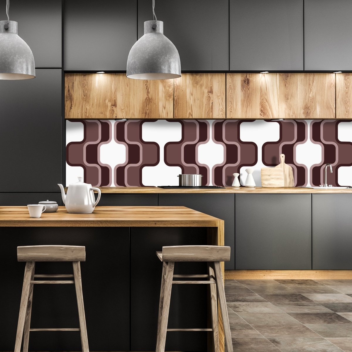 Küchenrückwand Retromuster Coffee Muster M0113 entdecken - Bild 1
