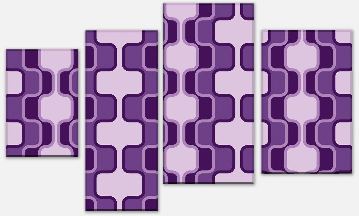 Leinwandbild Mehrteiler Retromuster Violett Muster M0115