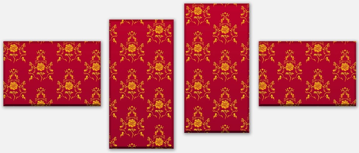 Leinwandbild Mehrteiler Barock Rot Muster M0119 Leinwandbild Mehrteiler Barock Rot Muster M0119