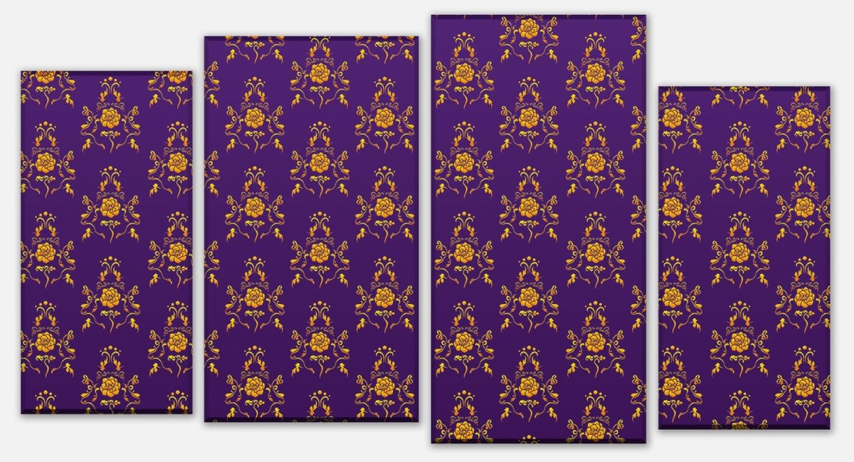 Leinwandbild Mehrteiler Barock Lila Muster M0120 Leinwandbild Mehrteiler Barock Lila Muster M0120