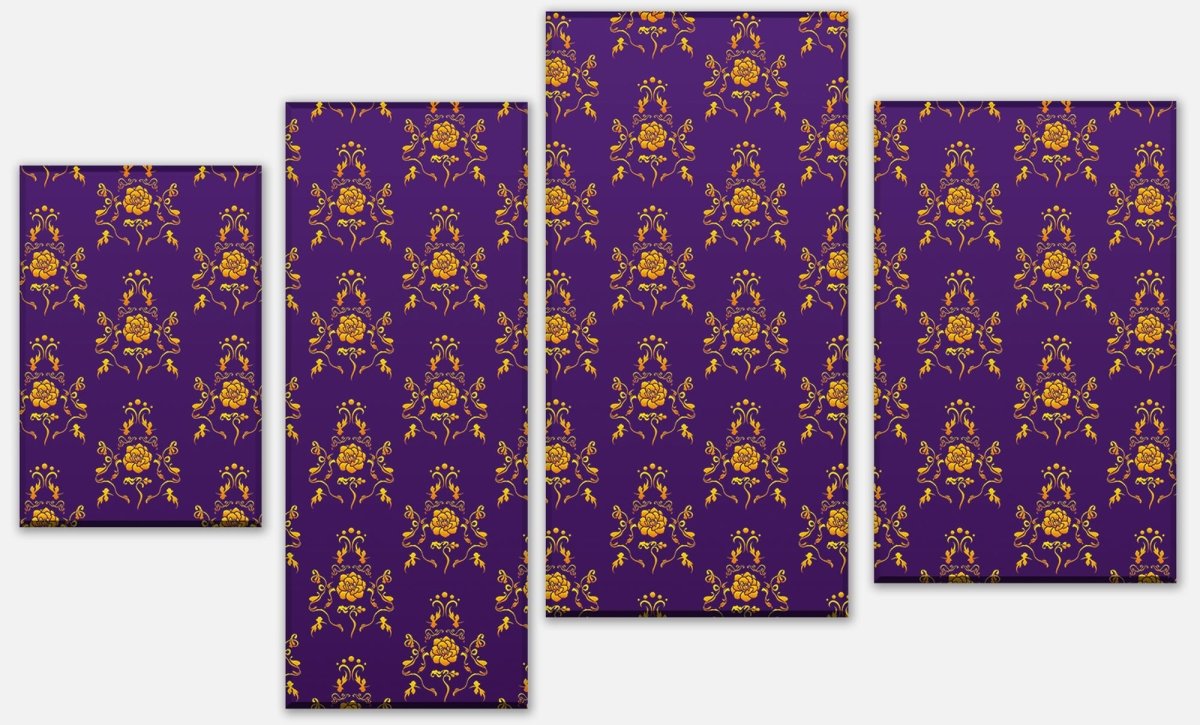 Leinwandbild Mehrteiler Barock Lila Muster M0120 Leinwandbild Mehrteiler Barock Lila Muster M0120