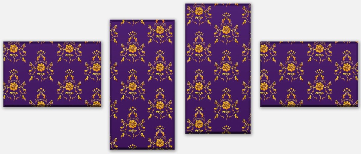 Leinwandbild Mehrteiler Barock Lila Muster M0120 Leinwandbild Mehrteiler Barock Lila Muster M0120