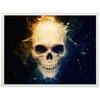 Poster Schädel Blau Orange, Rauch, Effekt, Funken, Skull M0120