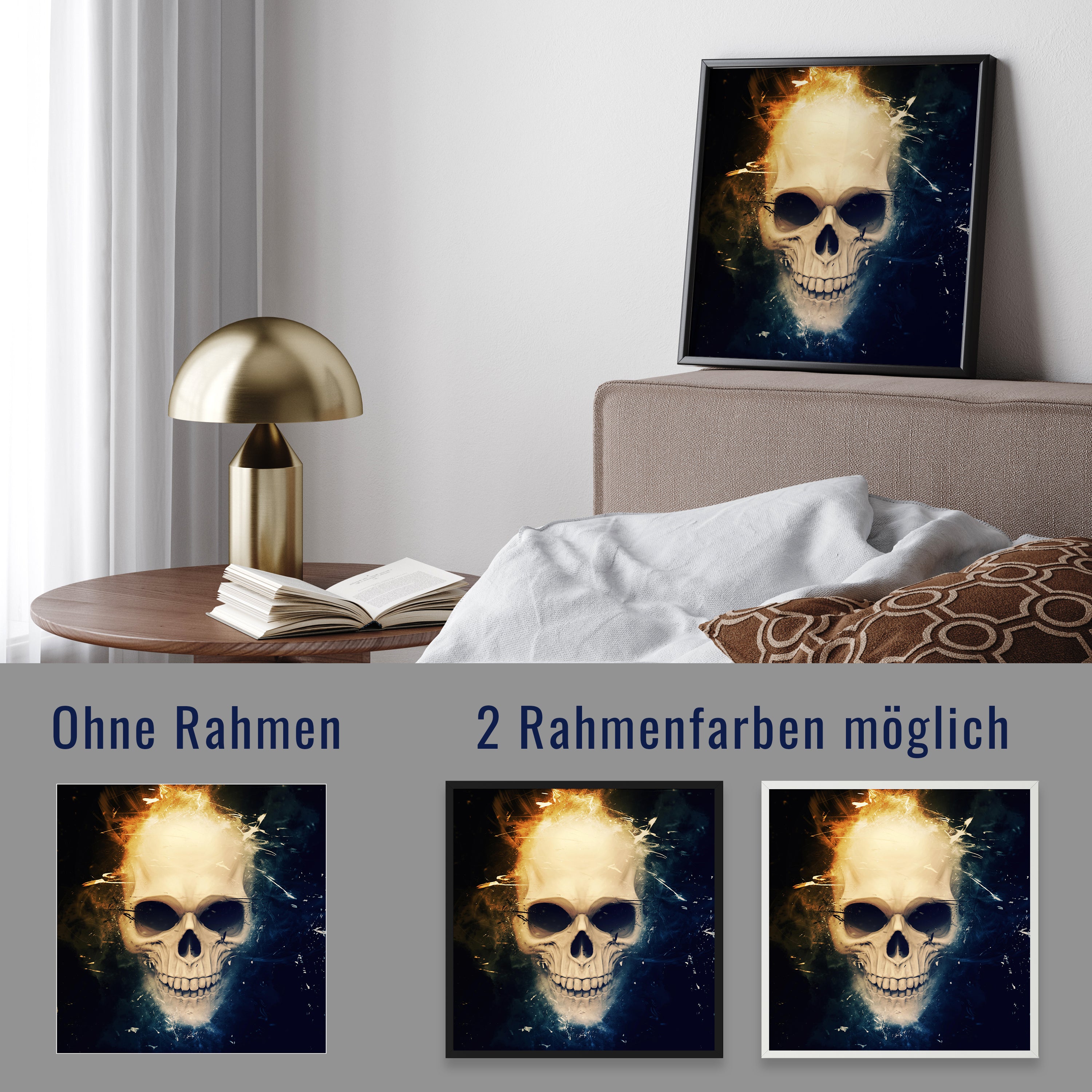 wandmotiv24 Poster, Poster - Totenkopf - M0120 - Bild 4