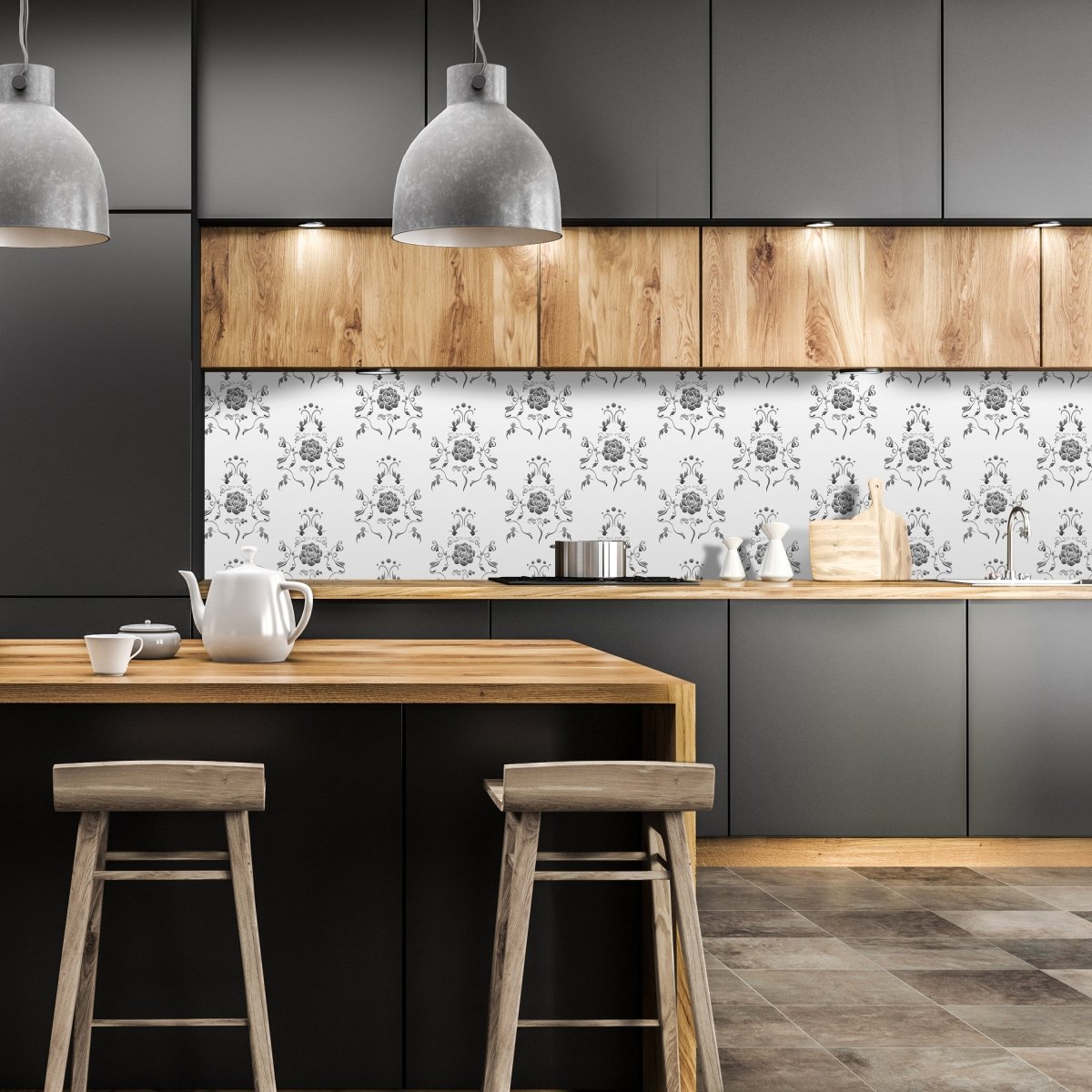 Küchenrückwand Barock Weissgrau Muster M0121 entdecken - Bild 1