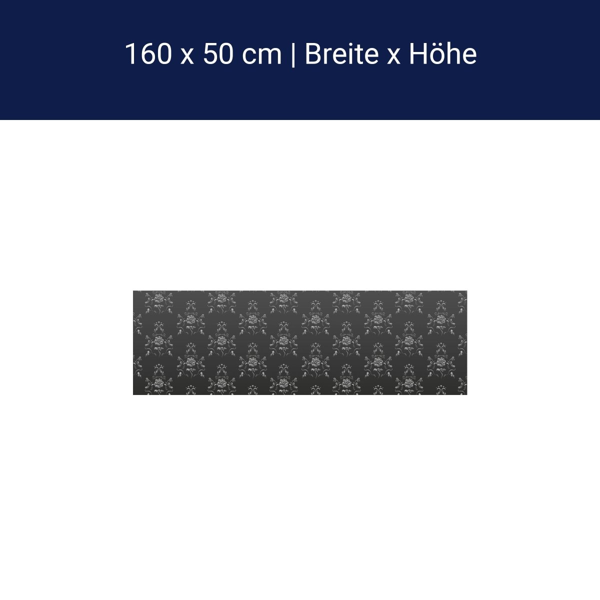 Küchenrückwand Barock Schwarzgrau Muster M0122 Küchenrückwand Barock Schwarzgrau Muster M0122