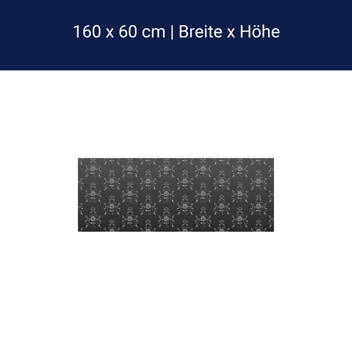 Küchenrückwand Barock Schwarzgrau Muster M0122 Küchenrückwand Barock Schwarzgrau Muster M0122