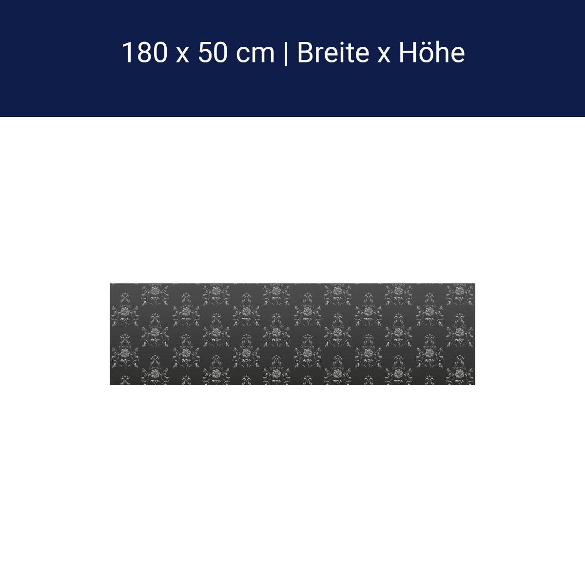 Küchenrückwand Barock Schwarzgrau Muster M0122 Küchenrückwand Barock Schwarzgrau Muster M0122