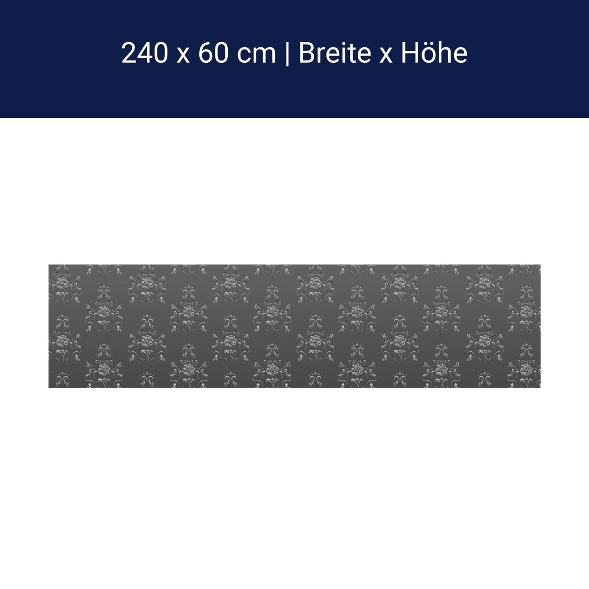 Küchenrückwand Barock Schwarzgrau Muster M0122 Küchenrückwand Barock Schwarzgrau Muster M0122