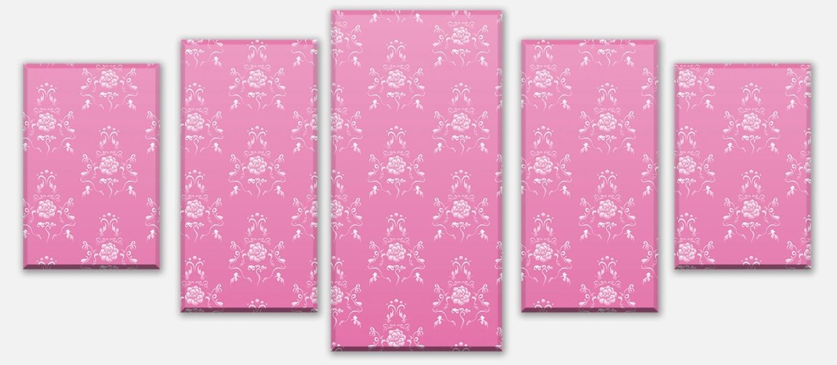 Leinwandbild Mehrteiler Barock Pink Muster M0123 entdecken - Bild 1