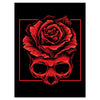 Wandbild Acrylglas Totenkopf, Schädel mit Rose & Rechteck, Rot, Liebe, Skull M0129