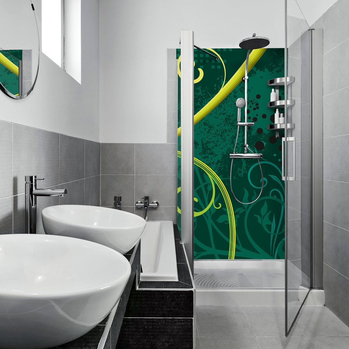 Duschwand Corinna Floral M0135 entdecken - Bild 1 Duschwand Corinna Floral M0135 entdecken - Bild 1