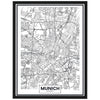 Poster Straßen Karte München, Deutschland , Koordinaten, Reisen M0139