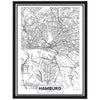 Poster Straßen Karte Hamburg, Deutschland , Koordinaten, Reisen M0140