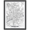 Poster Straßen Karte Frankfurt, Deutschland , Koordinaten M0141