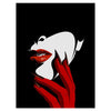 Wandbild Acrylglas Models, Frau im Comic Stil, Schwarz, Rot, Weiß, Lippen, Spotlight M0158