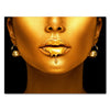 Leinwandbild Gold collection, Querformat, Frau in Gold, tropfende Farbe M0168
