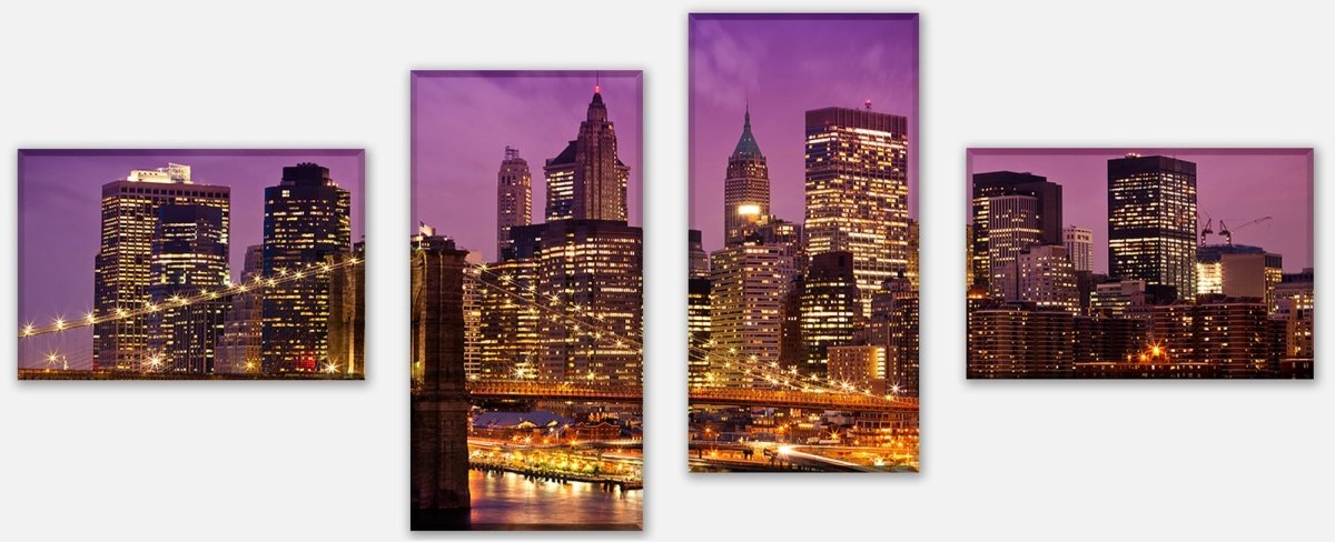 Leinwandbild Mehrteiler New York bei Nacht M0178 Leinwandbild Mehrteiler New York bei Nacht M0178