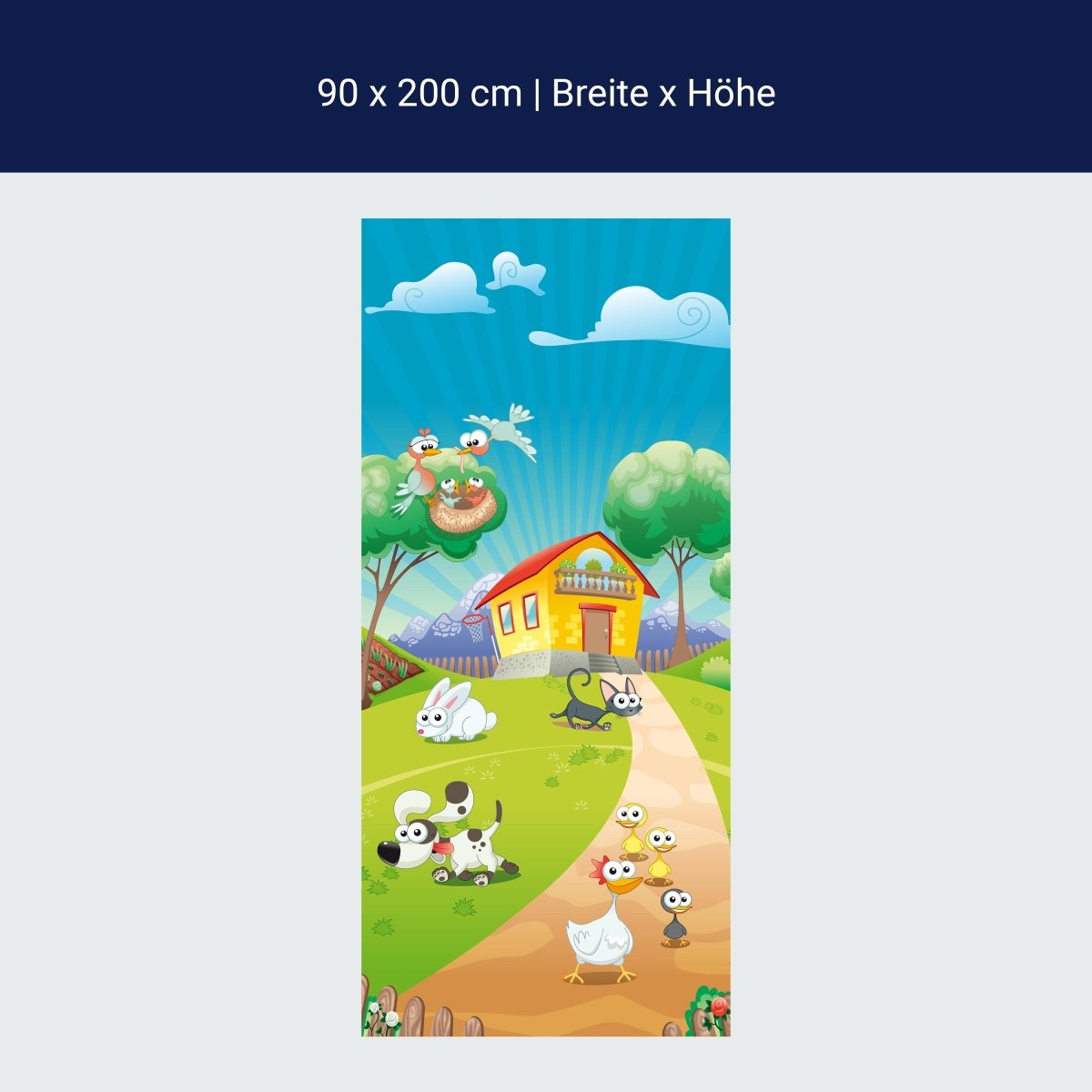Duschwand lustige Haustiere Kinder M0179 Duschwand lustige Haustiere Kinder M0179
