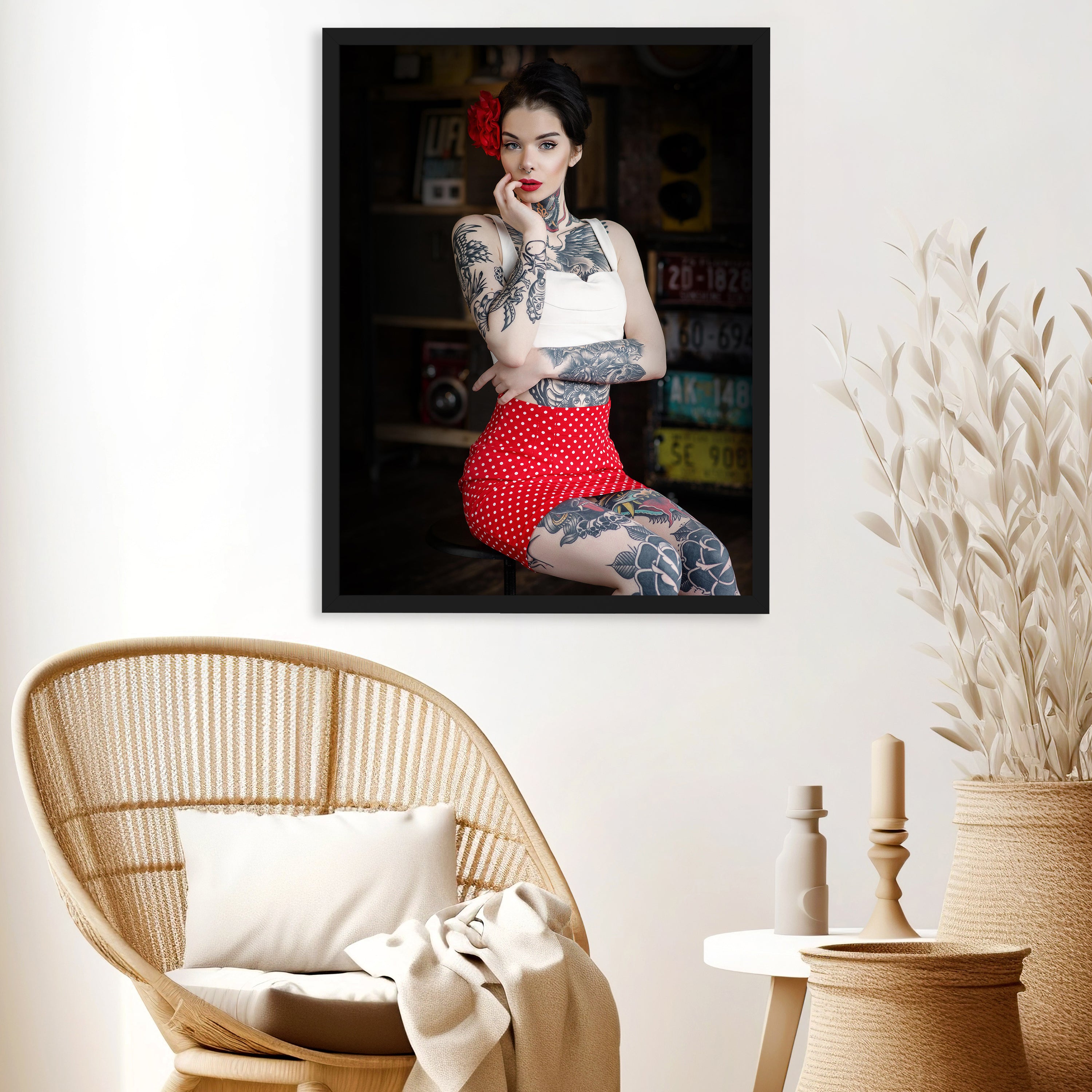 wandmotiv24 Poster, Poster - Frau, Tattoo, Retro - M0182 - Bild 3