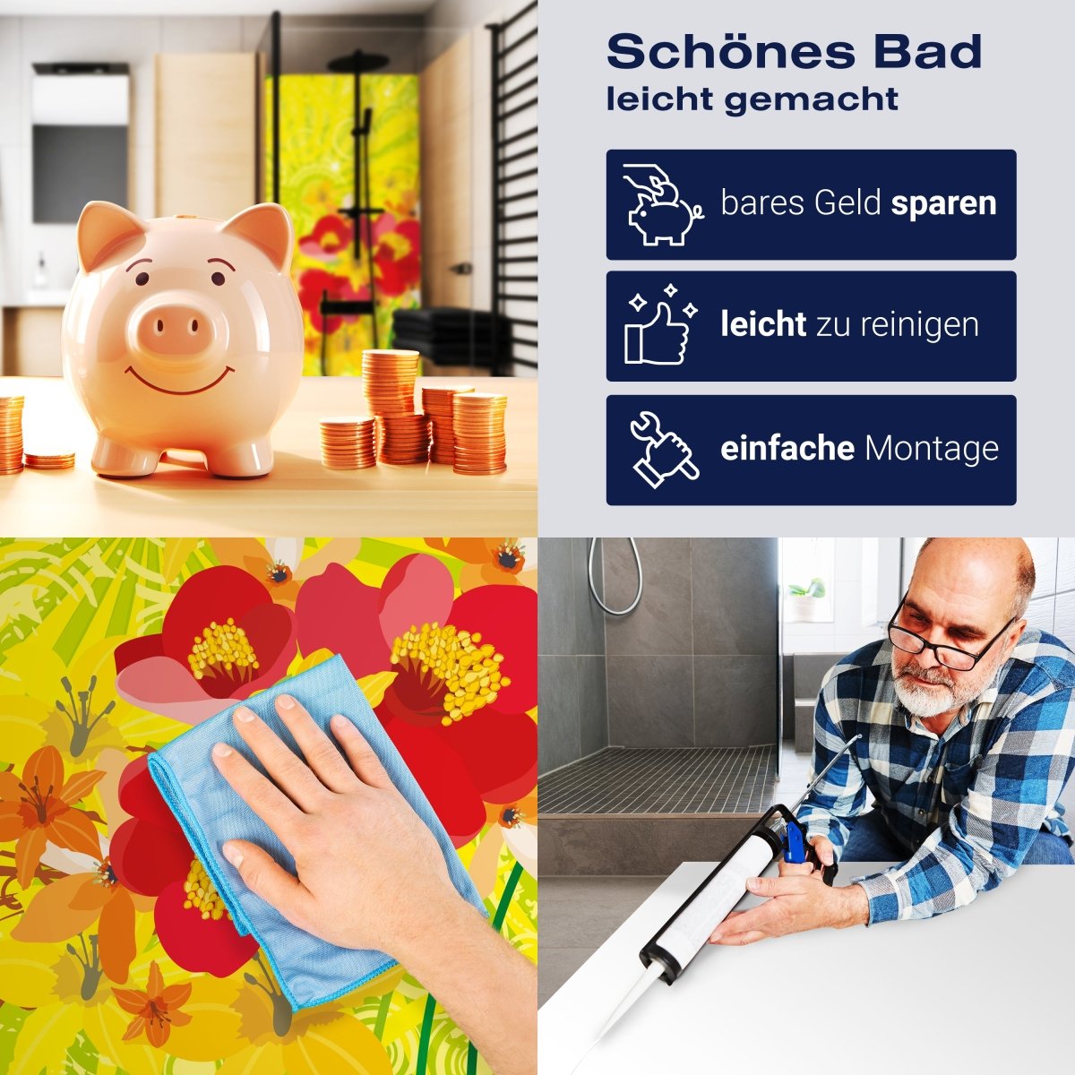 Duschwand Sara Floral M0184 entdecken - Bild 7 Duschwand Sara Floral M0184 entdecken - Bild 7