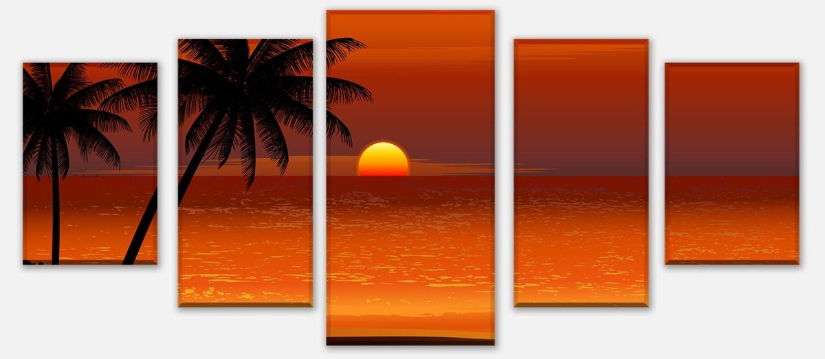 Leinwandbild Mehrteiler Beach Sunset M0195 entdecken - Bild 1