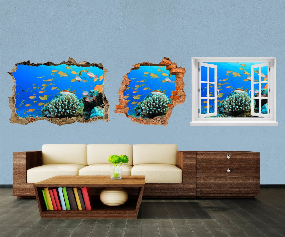 3D-Wandtattoo Riffleben Unterwasser entdecken - Wandsticker M0196 - Bild 1
