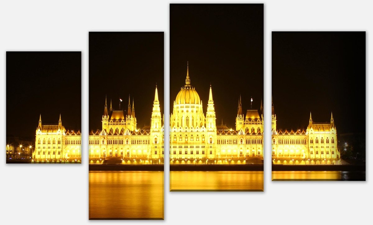 Leinwandbild Mehrteiler Budapest bei Nacht M0226 Leinwandbild Mehrteiler Budapest bei Nacht M0226