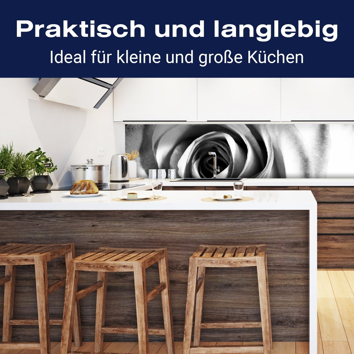 Küchenrückwand weiße Rose Blüte M0233 entdecken - Bild 3 Küchenrückwand weiße Rose Blüte M0233 entdecken - Bild 3