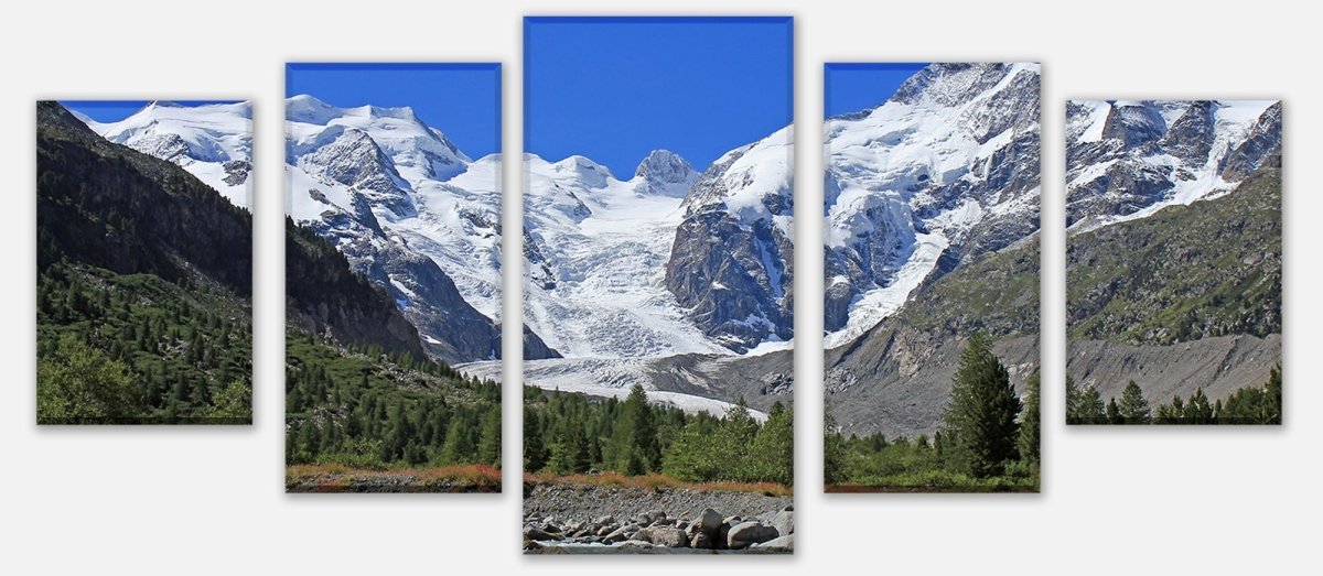 Leinwandbild Mehrteiler Morteratsch Gletscher Alpen M0236 entdecken - Bild 1