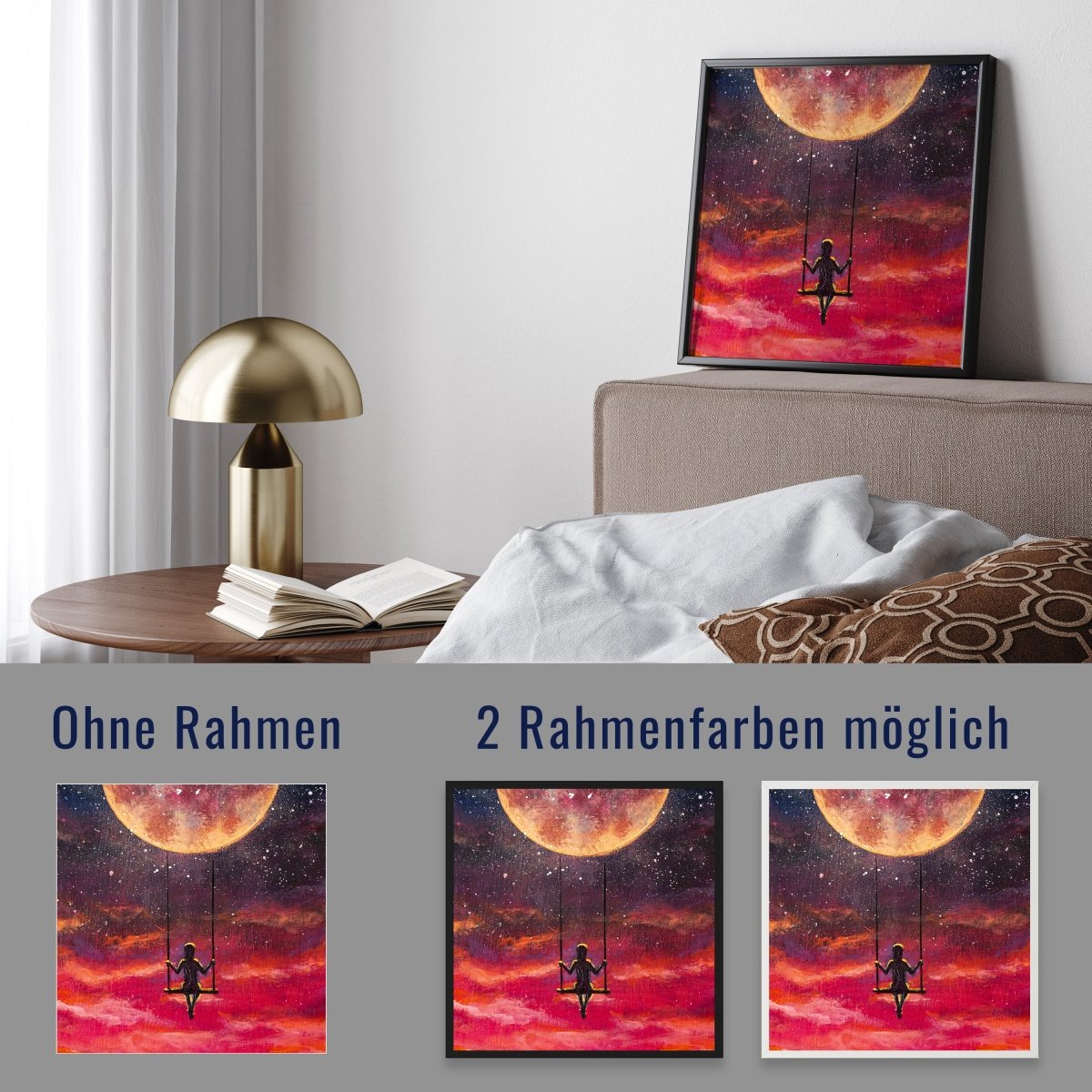 wandmotiv24 Poster, Poster - Malerei, Mädchen, Mond - M0238 - Bild 4 wandmotiv24 Poster, Poster - Malerei, Mädchen, Mond - M0238 - Bild 4