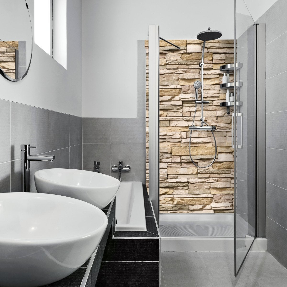 Duschwand Asia Stone Natur M0239 entdecken - Bild 1 Duschwand Asia Stone Natur M0239 entdecken - Bild 1