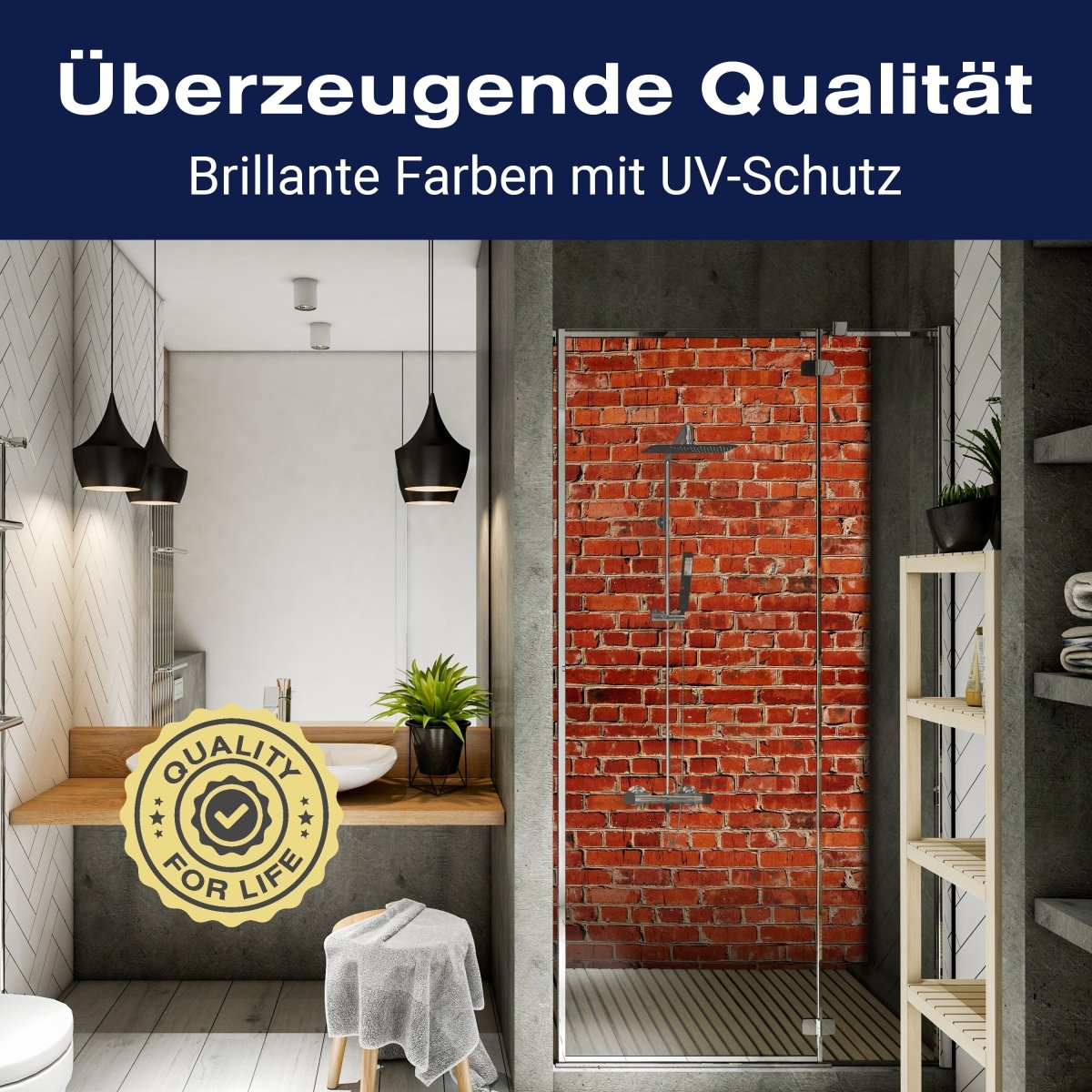Duschwand Backstein rot Stadt M0240 entdecken - Bild 2 Duschwand Backstein rot Stadt M0240 entdecken - Bild 2