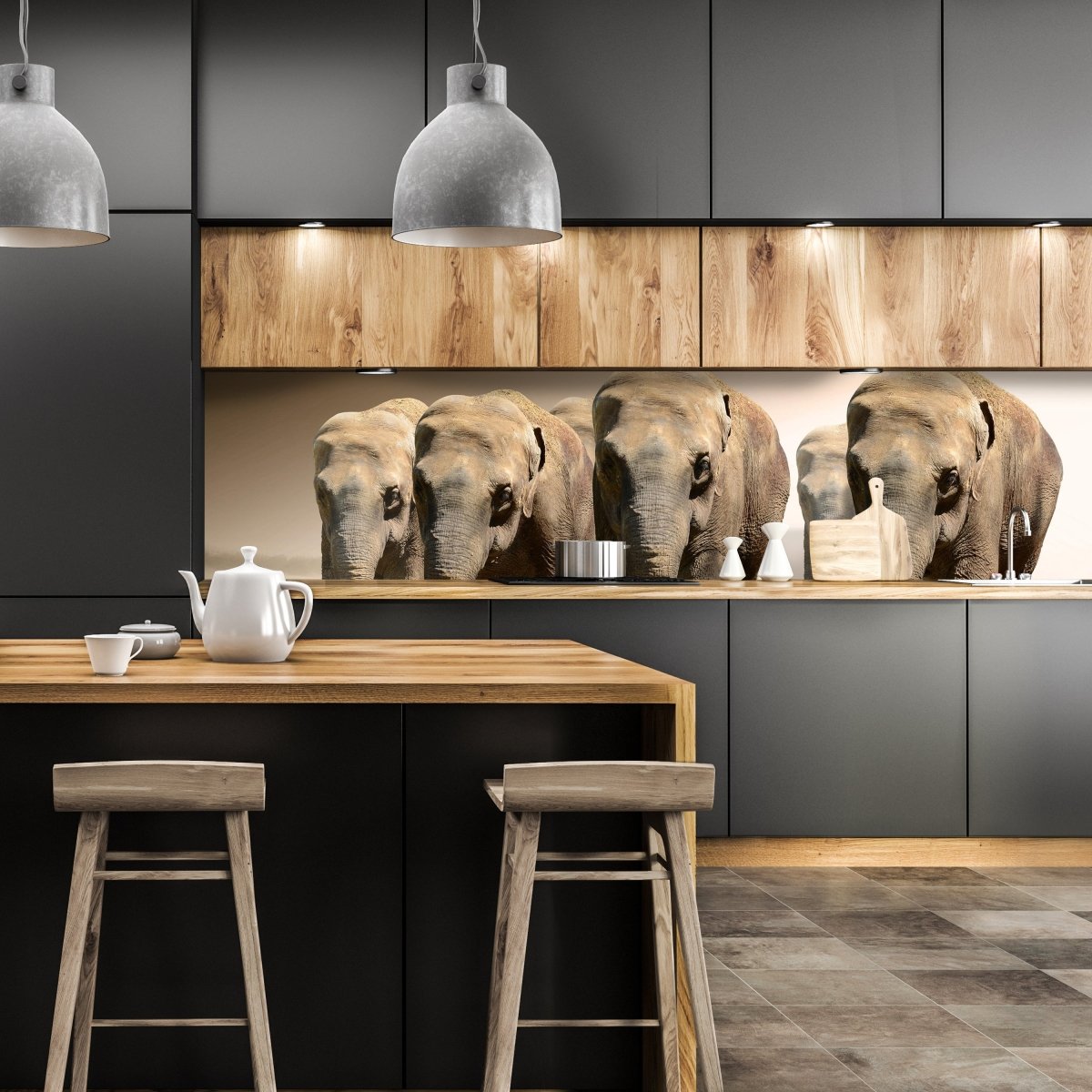 Küchenrückwand Elefantengruppe Afrika M0245 entdecken - Bild 1