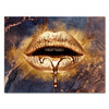 Leinwandbild 260 g/m² - Wandbild mit Frauen Lippen - M0254