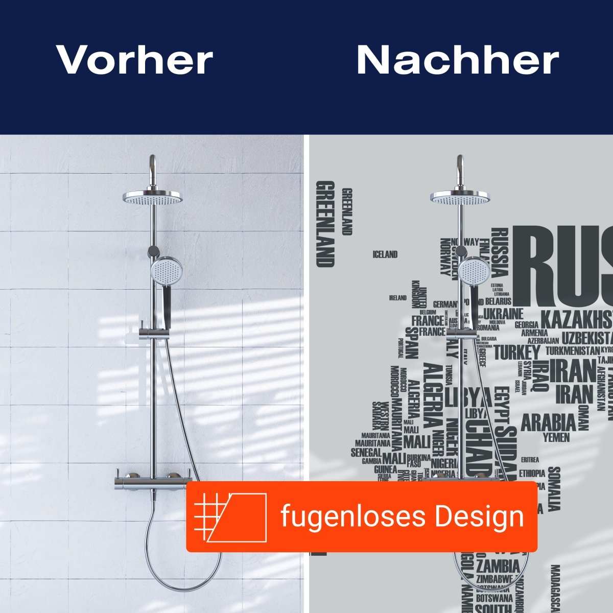 Duschwand Weltkarte Landnamen Erde M0256 entdecken - Bild 9 Duschwand Weltkarte Landnamen Erde M0256 entdecken - Bild 9