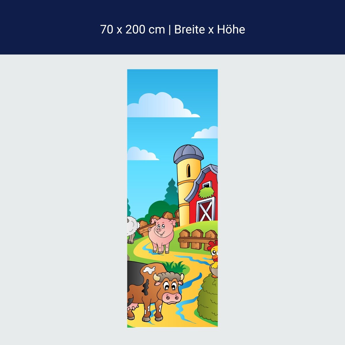 Duschwand Farmtiere Kinder M0257 Duschwand Farmtiere Kinder M0257