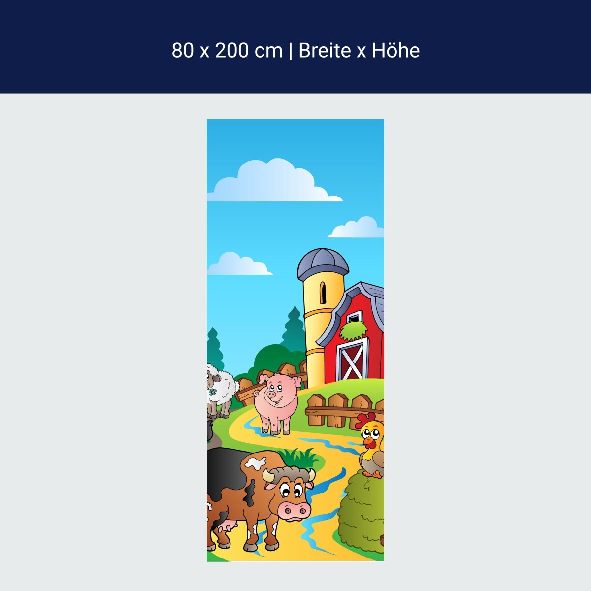 Duschwand Farmtiere Kinder M0257 Duschwand Farmtiere Kinder M0257
