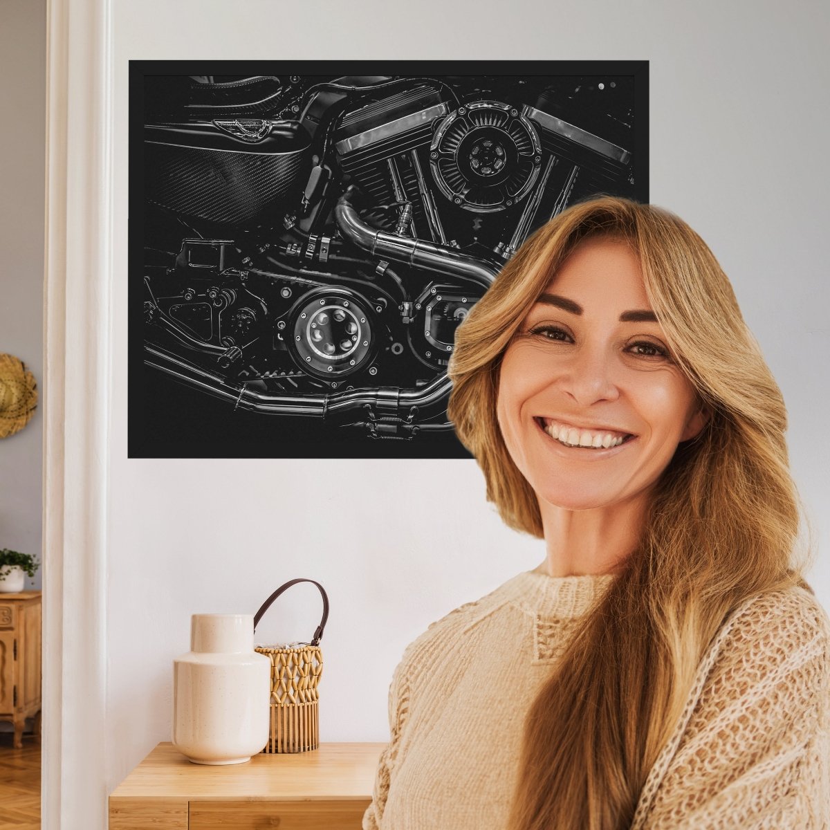 wandmotiv24 Poster, Poster - Motorrad, Motor, schwarz - M0278 - Bild 2 wandmotiv24 Poster, Poster - Motorrad, Motor, schwarz - M0278 - Bild 2