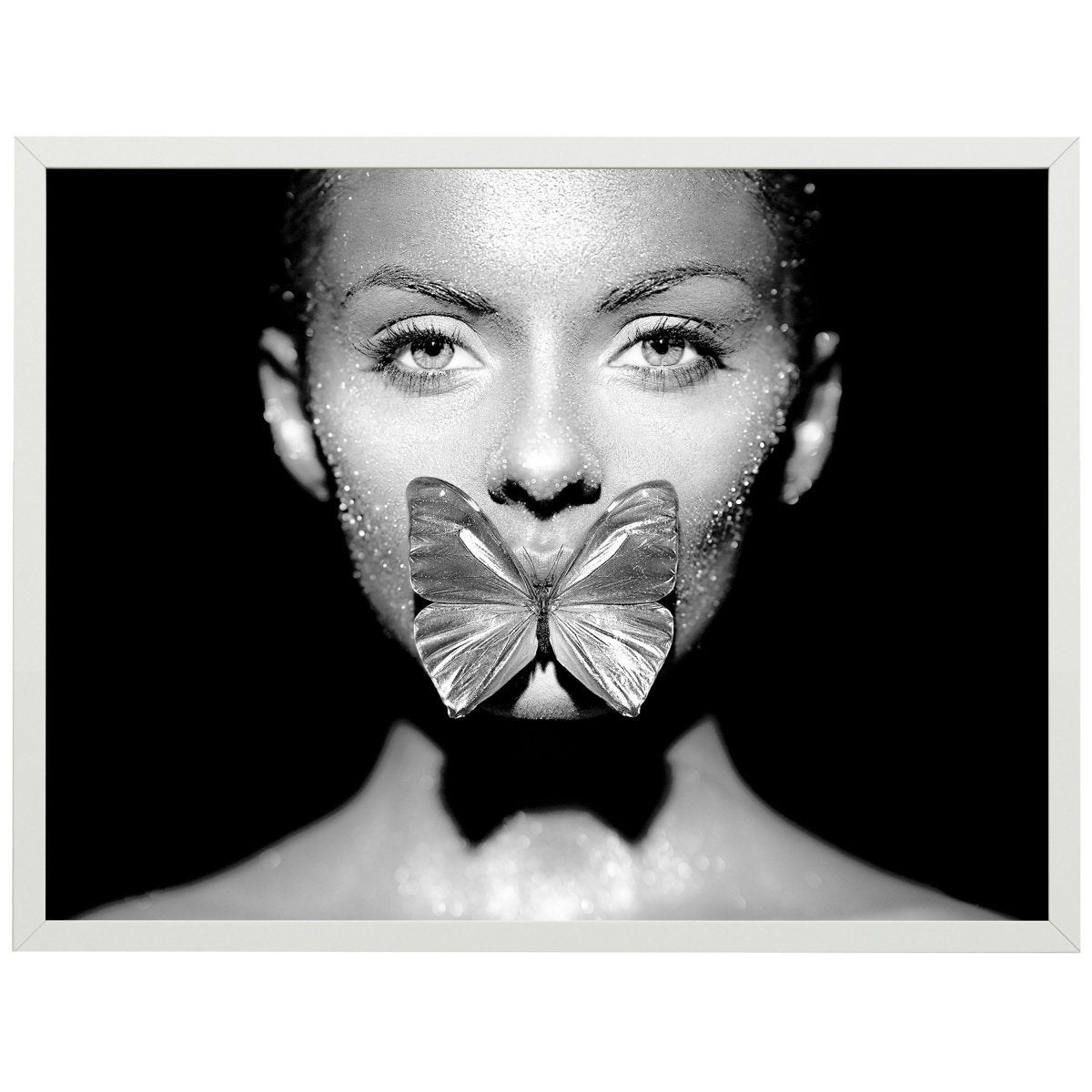 Poster Frau, Lippen, Schmetterling M0284
