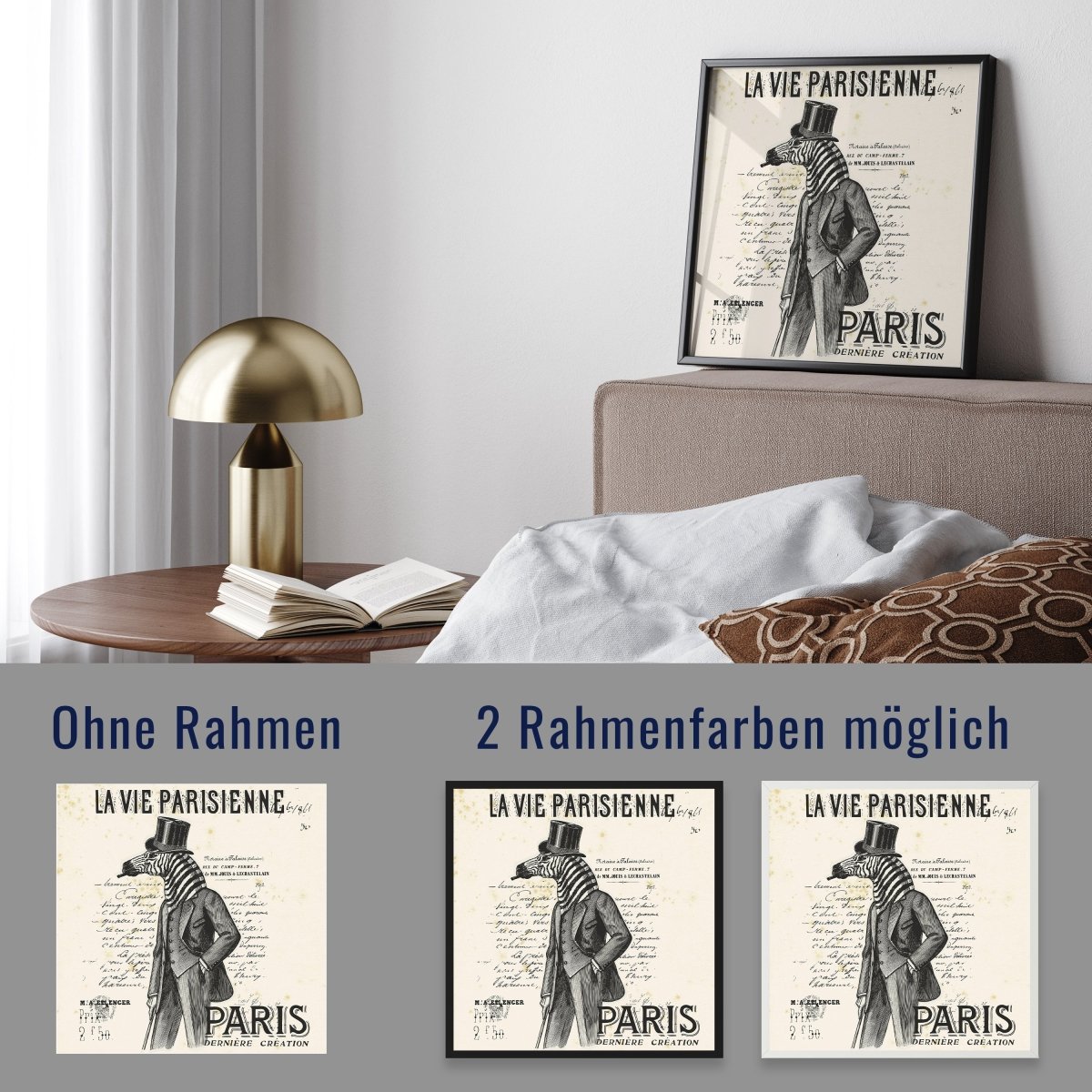 wandmotiv24 Poster, Poster - Vintage, Zebra, Paris - M0295 - Bild 4 wandmotiv24 Poster, Poster - Vintage, Zebra, Paris - M0295 - Bild 4