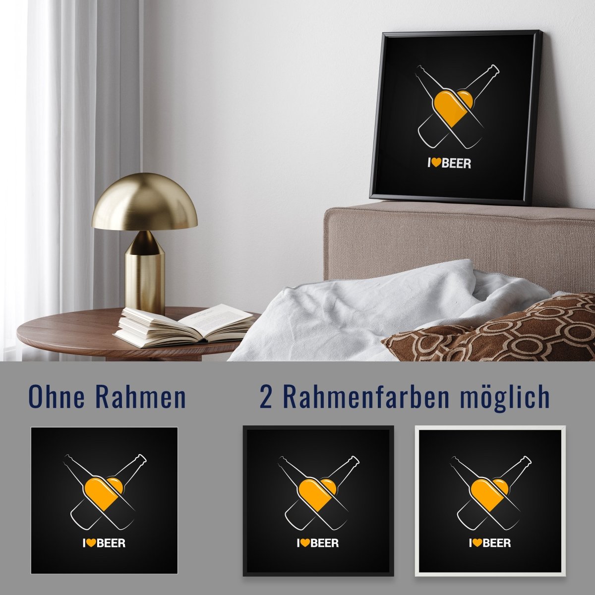 wandmotiv24 Poster, Poster - Spruch, Bier, Herz, Flasche - M0302 - Bild 4